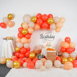 Boho Orange Balloon Arch Kit: Gold, Nude, White Sand - 107 Pieces