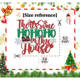 There'S Some Ho Ho Ho In This House Cake Topper, Funny Christmas Cake Decorations, Winter Holiday Festival Family Friends Housewarming Celebration Party Supplies, Red & Green Glitter