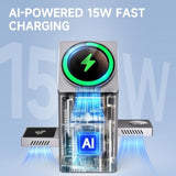 Wireless Charging Station For Apple - 3 In 1 Charger Stand Multiple Devices, Foldable Intelligent Magnetic Charger Dock For Iphone 16/15/14/13, Airpods, Apple Watch