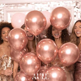 Party Balloons 50 Pcs 12 Inch Rose Gold Metallic Chrome Helium Shiny Latex Thicken Balloon Perfect Decoration For Wedding Birthday Baby Shower Graduation Christmas Carnival