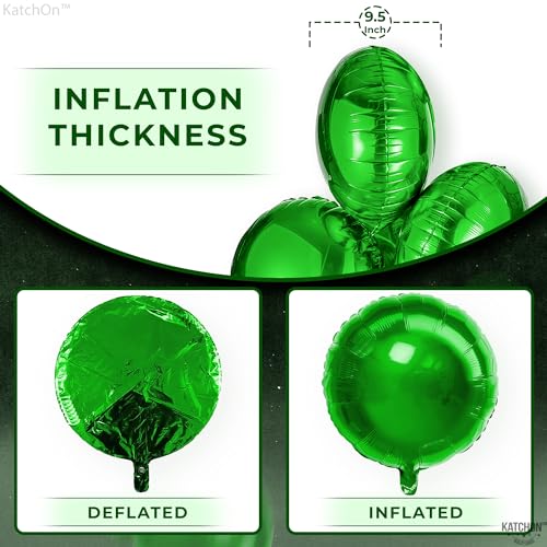 Dark Green Metallic Foil Mylar Party Balloons, 18 Inch, Pack of 6
