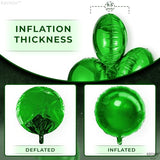 Dark Green Metallic Foil Mylar Party Balloons, 18 Inch, Pack of 6