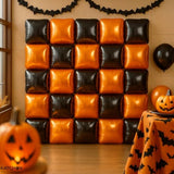 Halloween Party Balloons: Black & Orange Square Foil Decorations (25PCS)