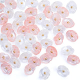 50 Pieces Flower Buttons Sew On With Shank,11.7Mm Cute Transparent But