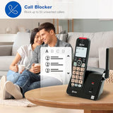 El2131-11 Cordless Landline Phone With Call Blocker, Caller Id, Dect 6.0 Speakerphone, Backlit Display/Keypad - Black/Silver