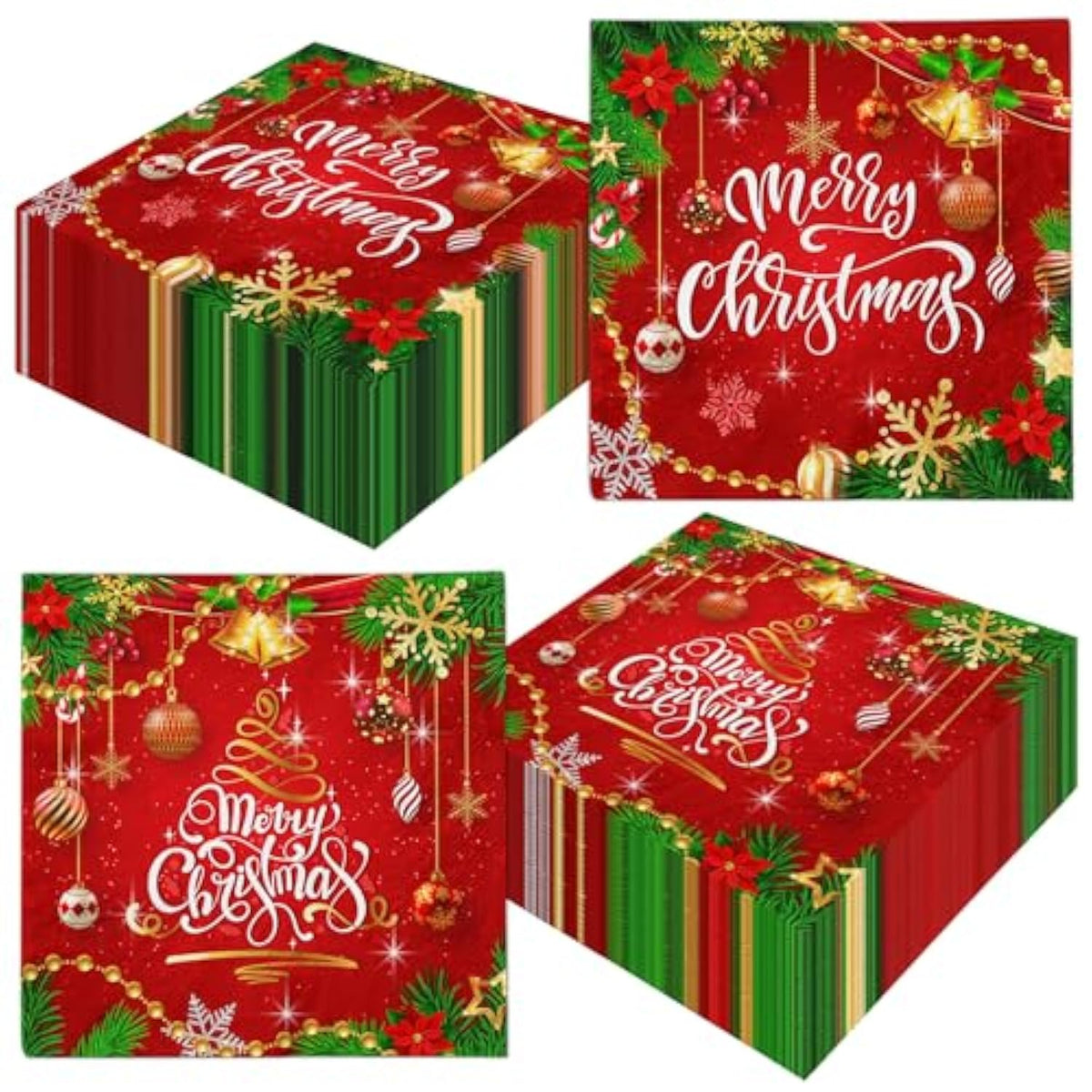 40Pcs Merry Christmas Napkins Paper Christmas Napkins Red And Green Napkins Christmas Tableware Xmas Napkins Holiday Napkins Christmas Tree Napkins Winter Paper Napkins Christmas Party Decorations