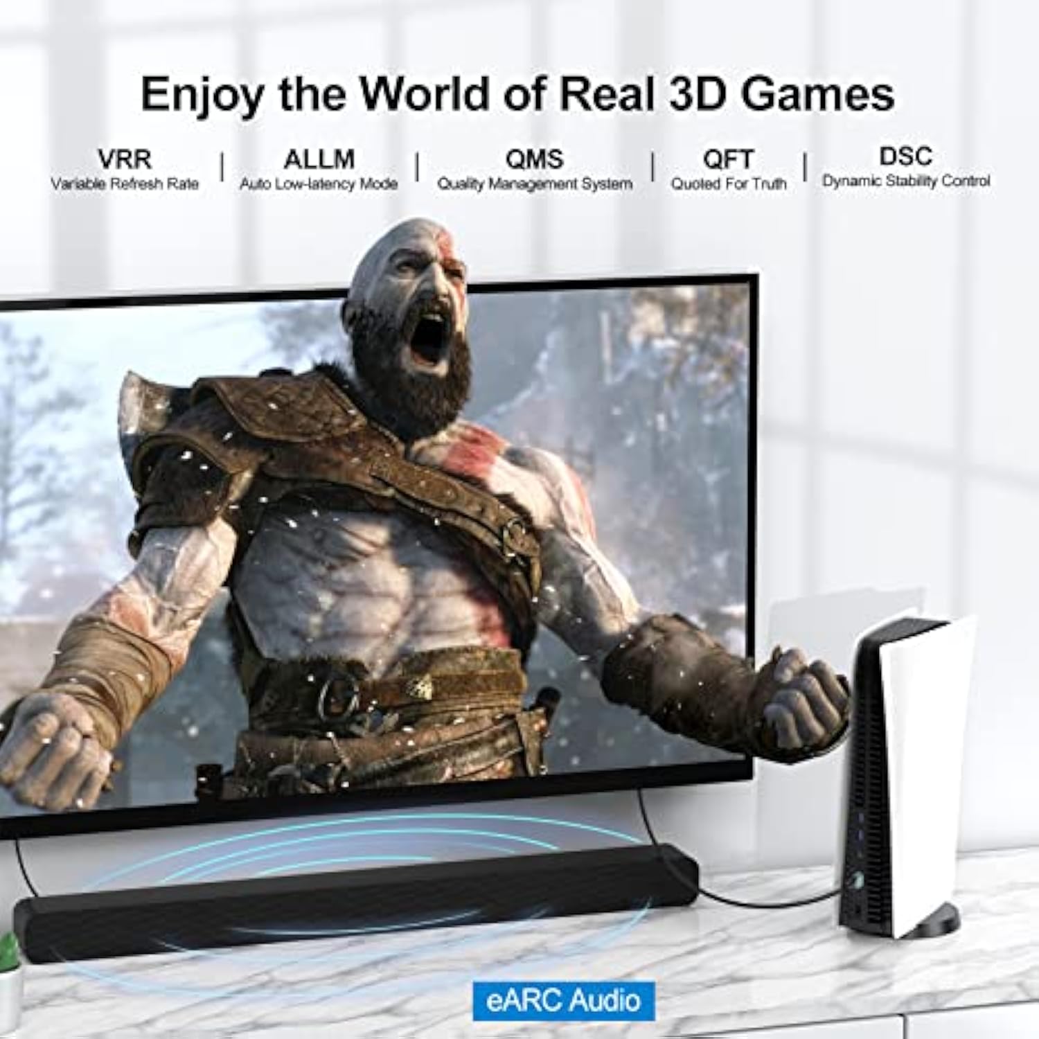 8K Hdmi Arc/Earc Cable For Soundbar 6.6Ft, Earc Hdmi 2.1 Cable, High Speed Hdm