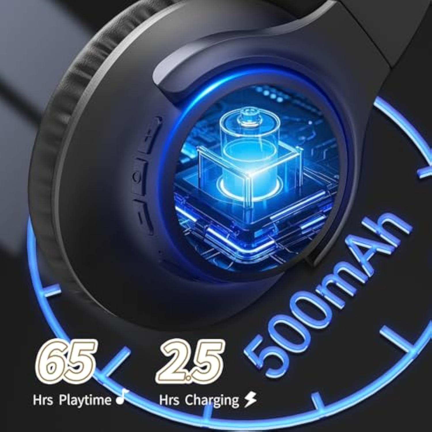 Bluetooth Headphones Over Ear, 65 Hours Playtime Wireless Headphones With Microphone, Foldable Lightweight Headset With Deep Bass, Hifi Stereo Sound For Travel Work Cellphone
