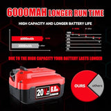 1Pack 6.0Ah 20V Batteries Replacement For Craftsman 20V Battery With Compatible Cmcb202 Cmcb204 Cmcb205 Cmcb206 Cmcb204-2 Cmcb202-2 Cordless Power Tools