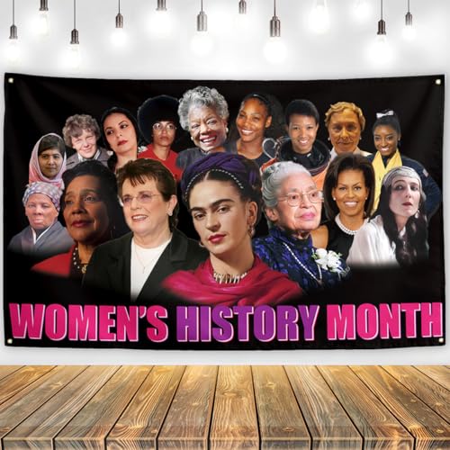 Women's History Month Backdrop 71×43 Inch National Women's Day Party Decor