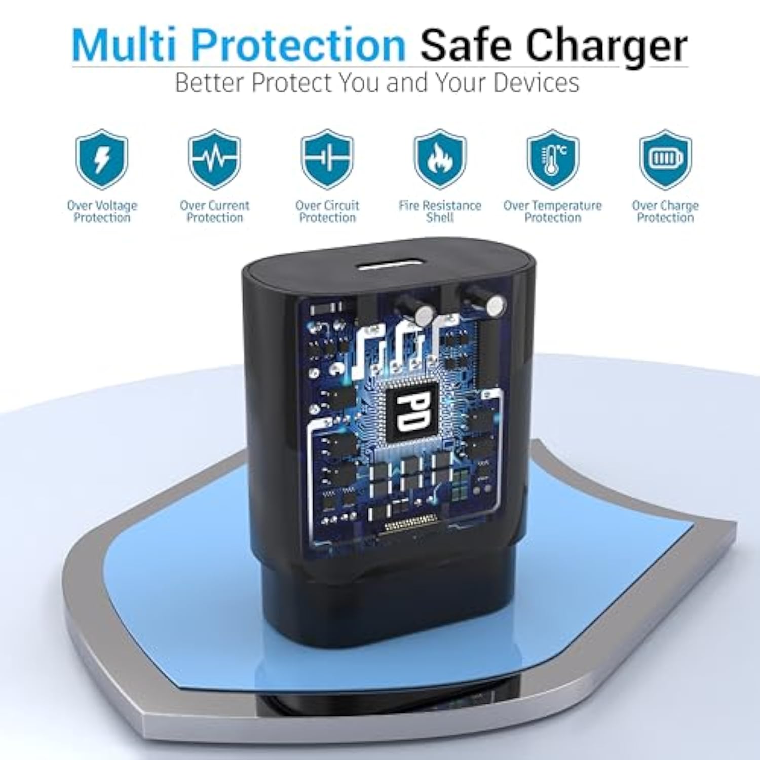 Galaxy S25 S24 Usb C Charging Block 25W Pd Super Fast Charger Type C Wall Plug Adapter Quick Charge For Samsung Galaxy S25/S24/S23/S22/S21/S20/Z Fold 3/4/5/Note20/Iphone 16/15 (Black 1Pack)