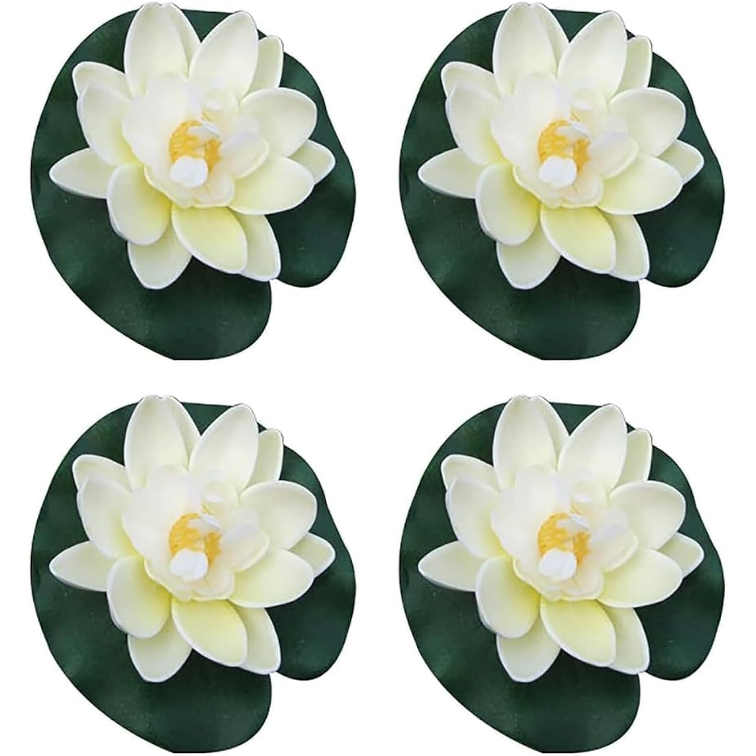 4 Pcs Artificial Floating Foam Lotus Flower With Water Lilys Pad Ornanments,Lifelikes Fake Lotus Flowers For Patio Pond Pool Fish Tank Aquarium Home Garden Outdoor, For Pool Aquarium Water Decoration