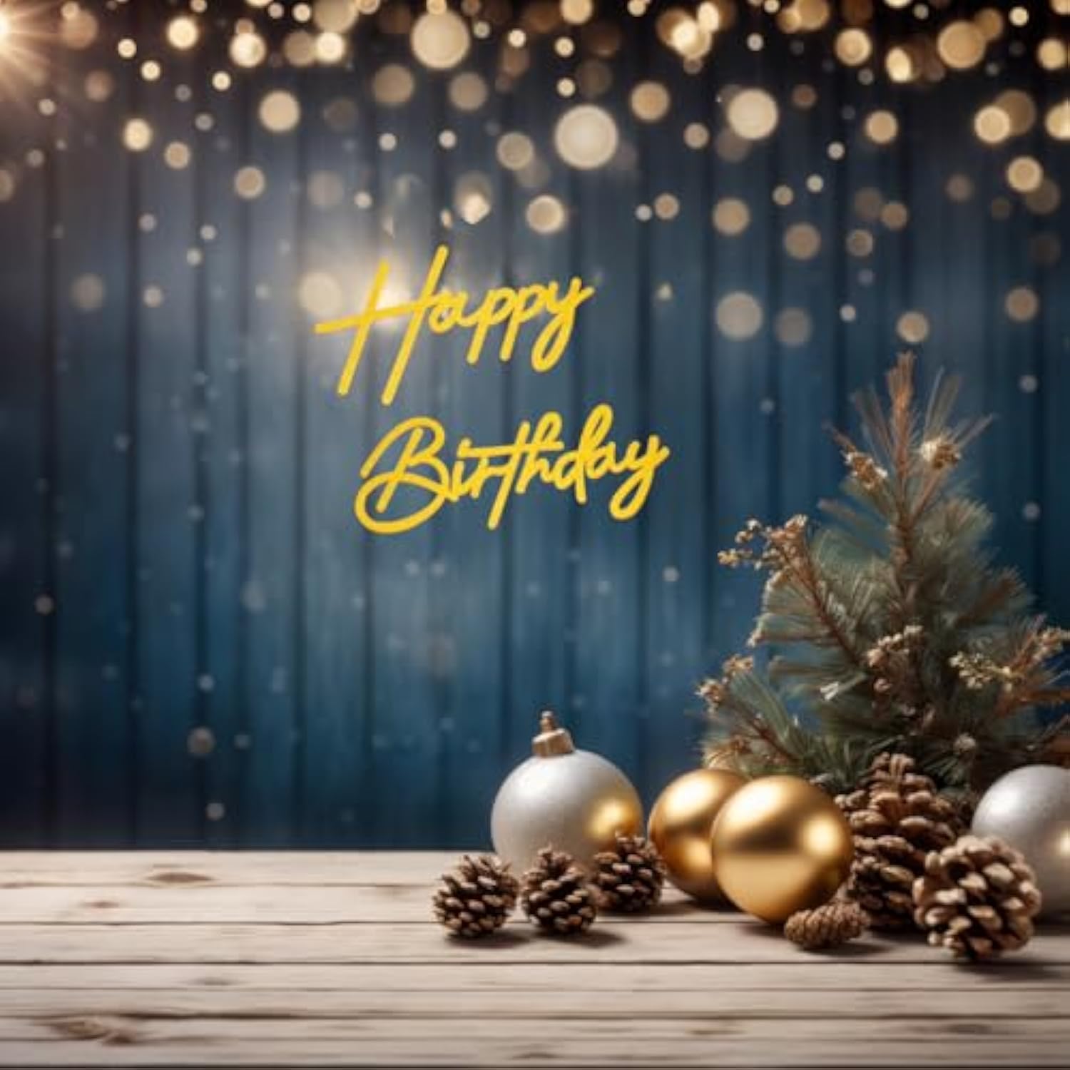 Happy Birthday Sign For Backdrop - 17.5 Inch Glitter Felt Birthday Party Letters Sign For Men, Boys & Girls, Wall Photo Prop & Balloon Arch Backdrop Decorations - Glitter Gold