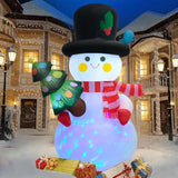 8 Ft Christmas Inflatables Snowman Yard Decoration, Blow Up Snowman With Christmas Tree Outdoor Decoration With Rotating