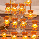 Decorative String Lights Cute Indoor Teddy Bear Ornaments Party Decoration Usb Or Battery Powered Fairy Lights With Time