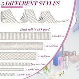 6 Rolls 5.28 Yards Pearl Diamond Ribbon Self Adhesive Rhinestone Ribbo