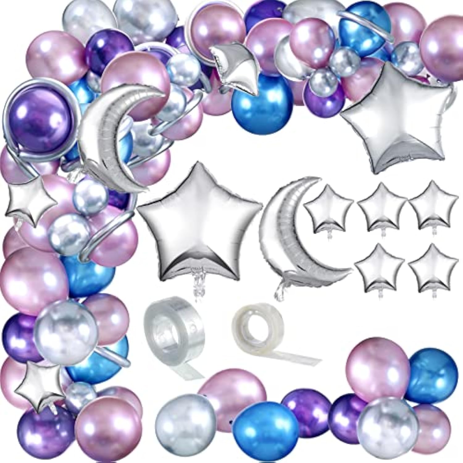 137-Pc Space Balloon Arch Kit for Galaxy-Themed Birthday Décor
