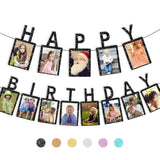 Birthday Photo Banner & Frame, Black Background for Kids and Adults' Party Decor