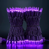 200 Purple Led Christmas Lights With Purple Wire, Pack Of 2 Strands 33 Feet 100 Lights Ul Certified Holiday String Light