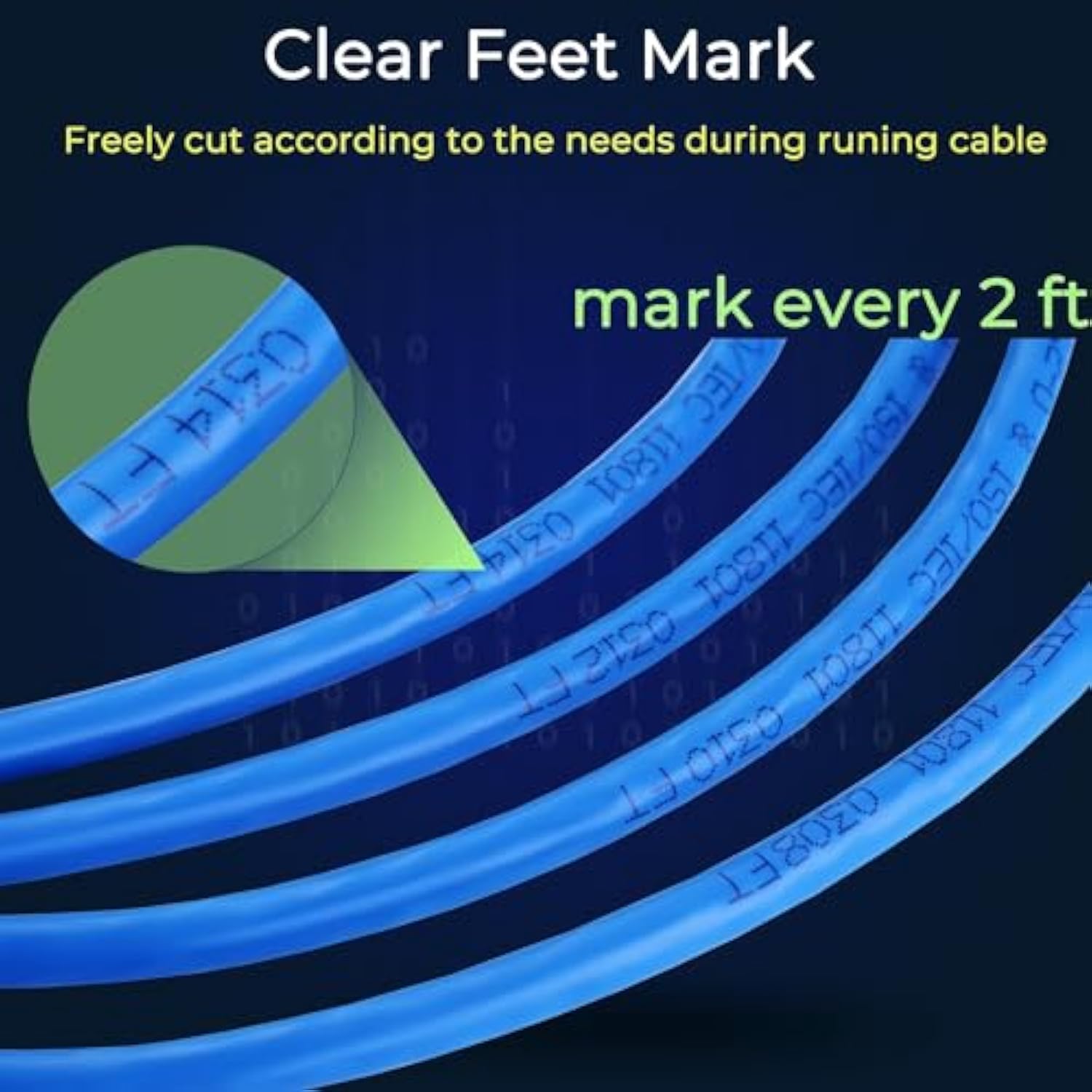 Cat6 Ethernet Cable 1000Ft, Cat6 Ethernet Cable 23Awg Bare Copper 10G Support,