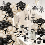 Black & Sand White Balloon Arch Kit: 141 Pcs Party Decor