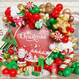 Christmas Decorations Balloon Arch Kit,143Pcs Red Green Gold Chocolate