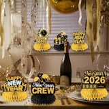 12 Pcs 2026 New Year Honeycomb Table Centerpieces for Party Decorations