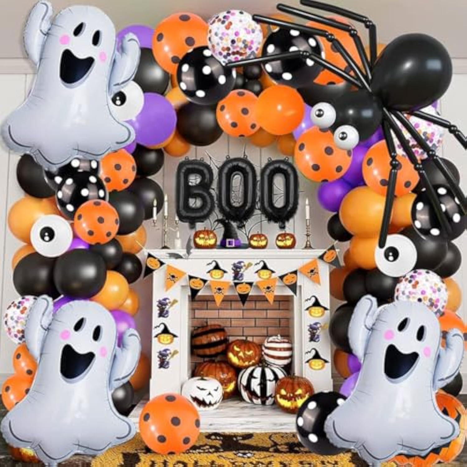 9Pc Halloween Foil Balloons – White Ghosts for Birthday & Party Decorations