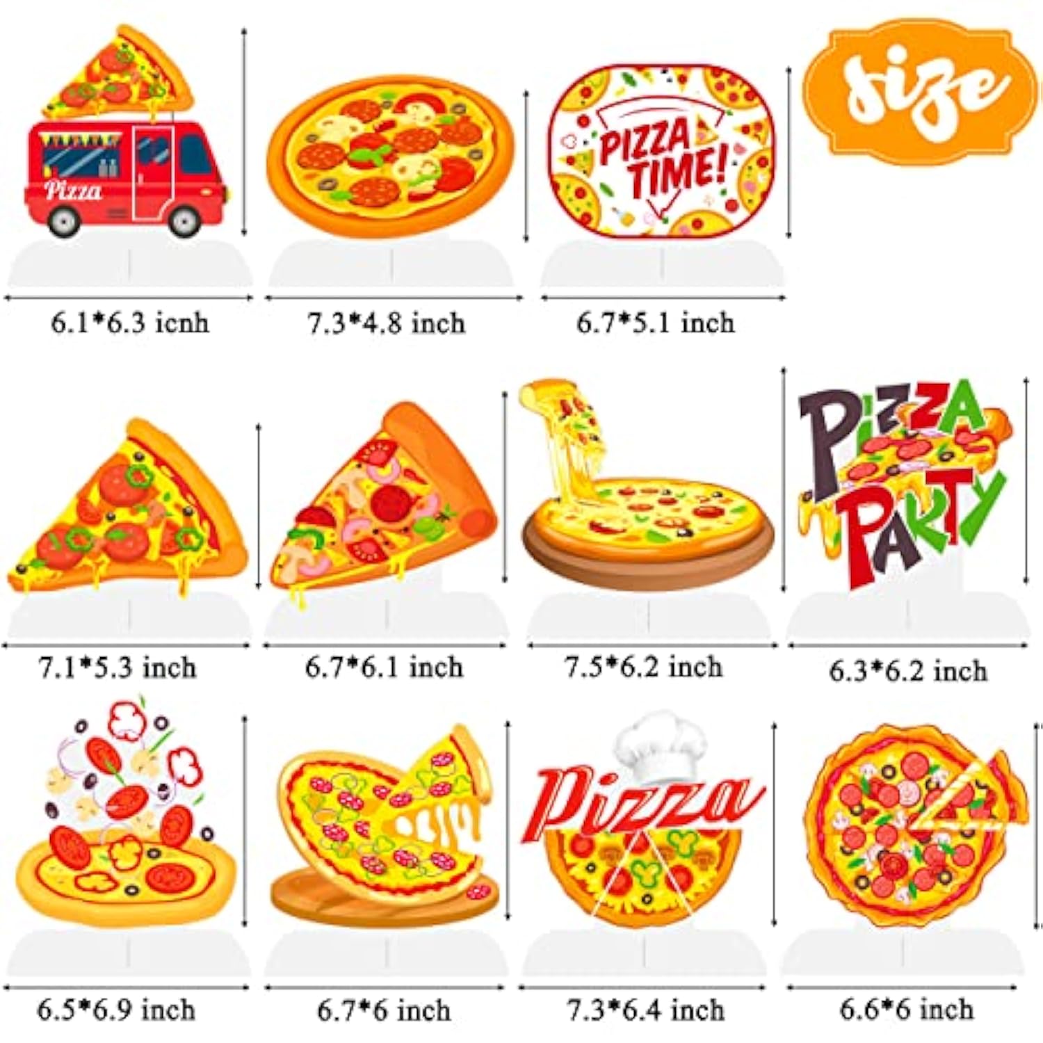 Pizza Party Honeycomb Centerpieces Pizza Table Decorations 11Pcs Pizza
