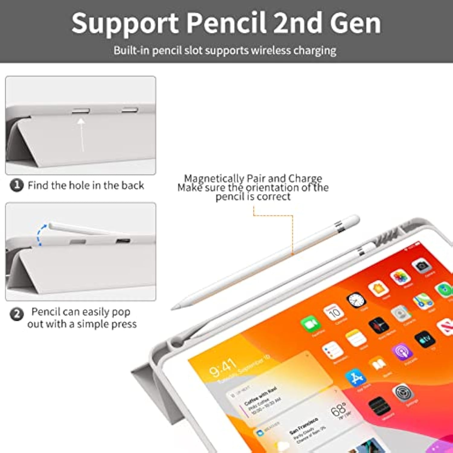 Case For Ipad 9Th/8Th/7Th Generation 10.2 Inch, Auto Sleep/Wake Slim Lightweig