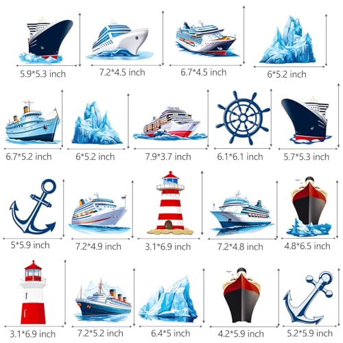Nautical Party Hanging Swirls 20Pcs Cruise Ship Birthday Hanging Decorations Ocean Ship Theme Ceiling Streamers Nautical Sailing Party Decorations for Anchor Lighthouse Birthday Baby Shower Supplies