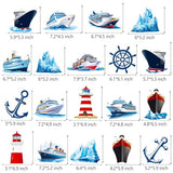 Nautical Party Hanging Swirls 20Pcs Cruise Ship Birthday Hanging Decorations Ocean Ship Theme Ceiling Streamers Nautical Sailing Party Decorations for Anchor Lighthouse Birthday Baby Shower Supplies