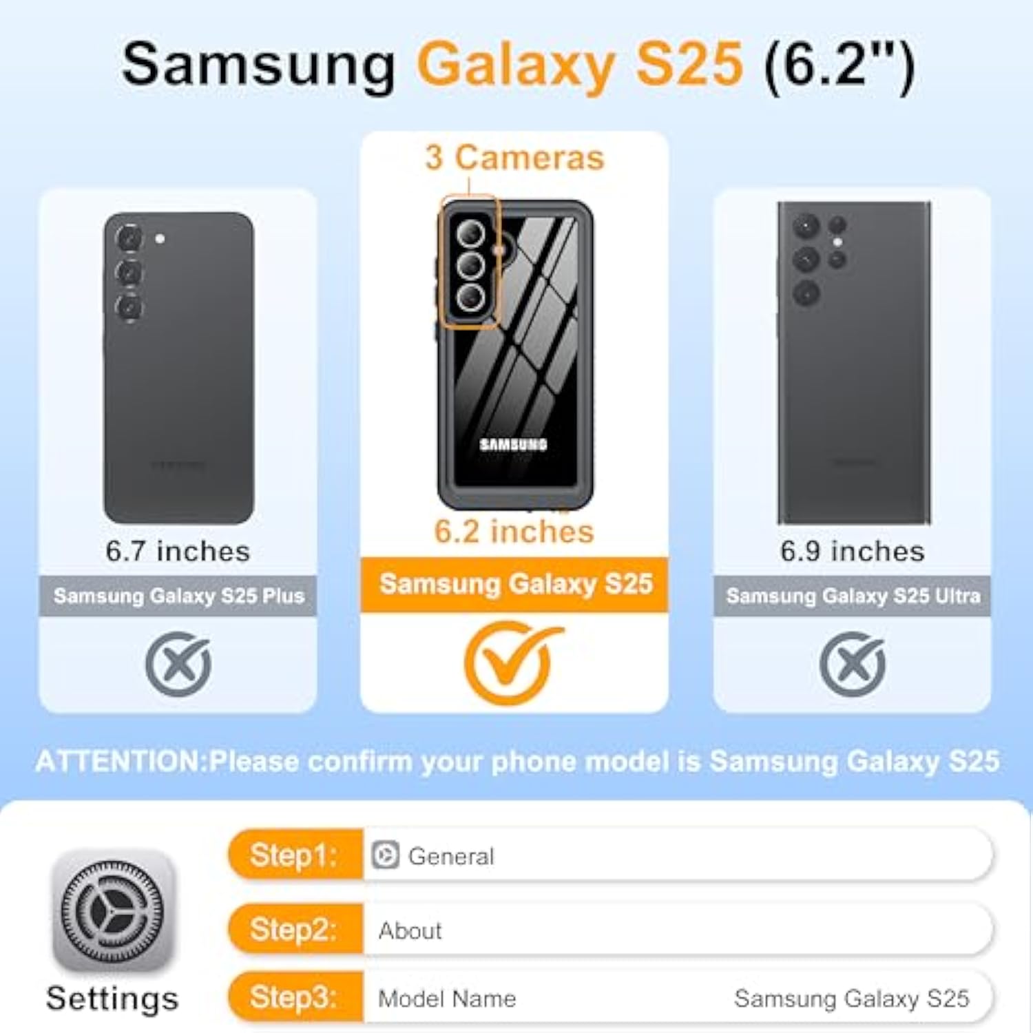 For Samsung Galaxy S25 Case, Ip68 Waterproof With Built-In Screen&Lens Protector [14Ft Military Shockproof] Full Body Heavy Duty Protective Phone Case For S25 5G, Black