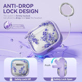 AirPods 4 Case Cover 2024 with Lock-Purple Bell Flower Design