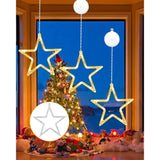 Led Stars Christmas Lights,3 Pack Led Christmas Window Lights,10 Leds Christmas Decorations With Timer For Window Decora
