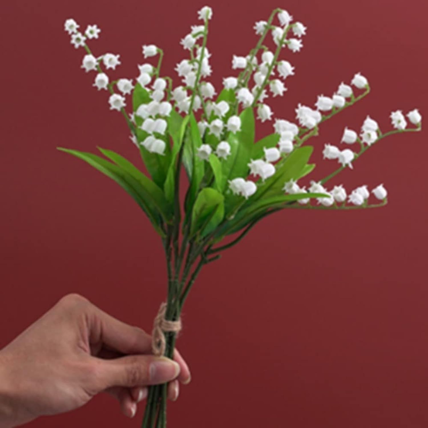 18 Bundles Artificial Flowers, Lily Of The Valley Plastic Flower ?Outdoor Bridal Wedding Bouquet For Home Garden Party Wedding Decoration (White)