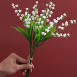 18 Bundles Artificial Flowers, Lily Of The Valley Plastic Flower ?Outdoor Bridal Wedding Bouquet For Home Garden Party Wedding Decoration (White)
