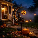 Solar Halloween Black Cat Pumpkin Moon Garden Stake Light