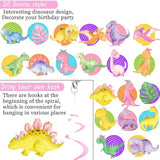 Dinosaur Birthday Party Hanging Swirls 20Pcs Pastel Dinosaur Birthday Decorations For Girls Dino Theme Party Foil Ceiling Swirls Decorations Baby Shower Supplies