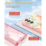 For Samsung Galaxy Z Fold 6 Case,Built In Front Screen Protector,Gold Glitter Marble Pattern Hard Pc Slim Shockproof Full Body Drop Protective Case For Galaxy Z Fold 6 5G, Blue Cyan