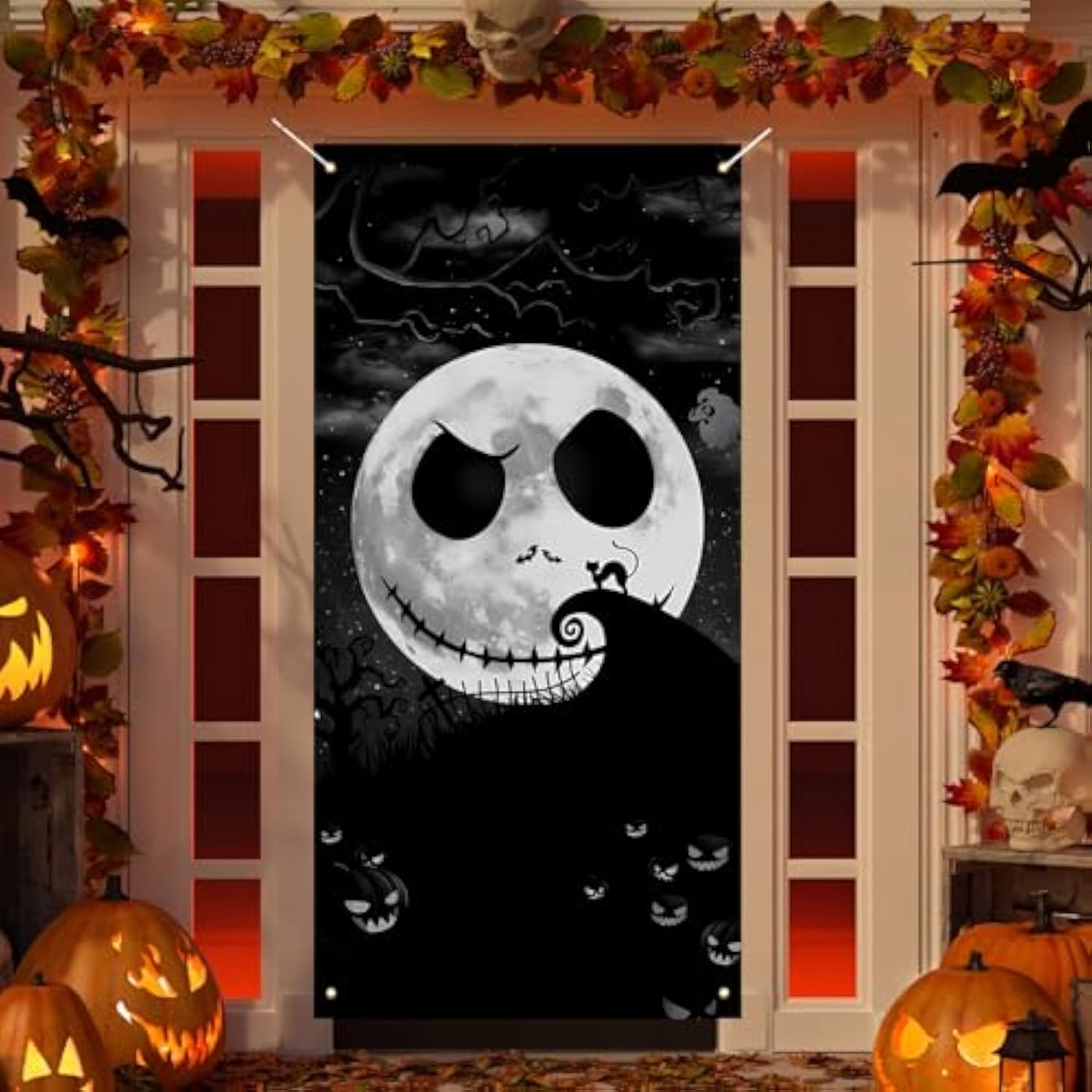 Holiday Door Cover & Porch Banner – Halloween Front Door Decoration, Christmas/Xmas Home Décor, Festive Holiday Party Supplies