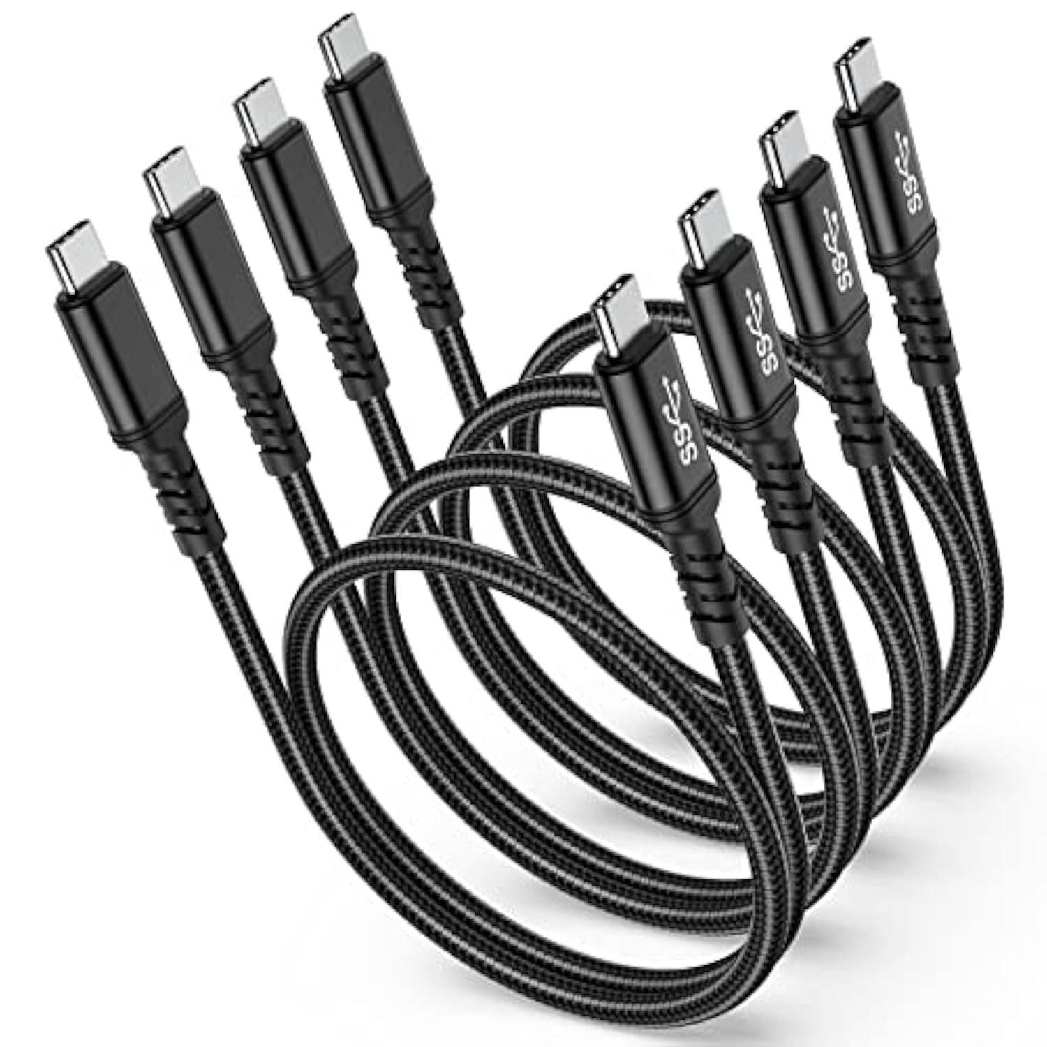 Usb C To Usb C Cable 1.5Ft, [4Pack] 60W Short Type C Charger Fast Charging 5Gb
