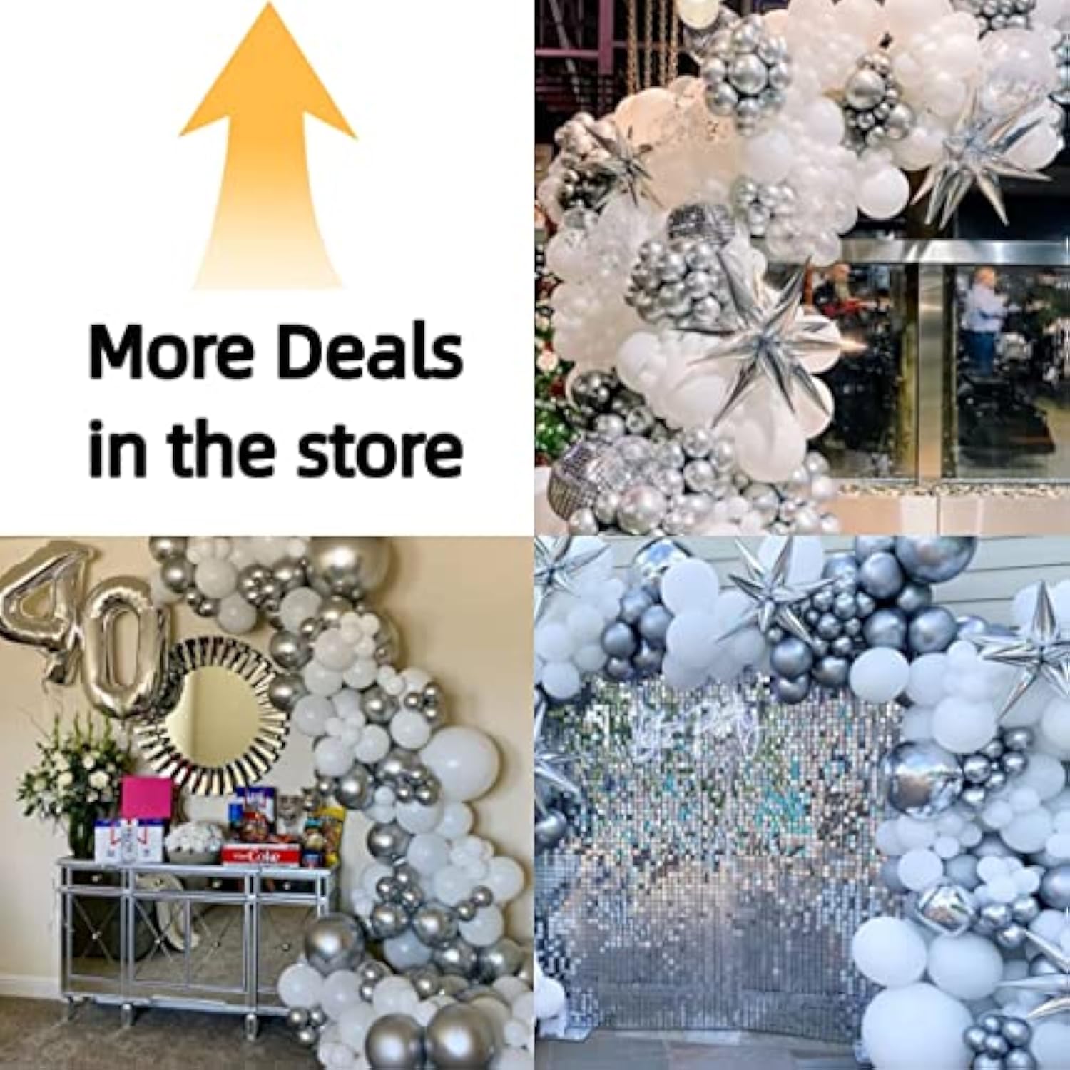 100pcs White & Silver Balloon Garland Kit – Winter Wonderland Wedding, Prom and Party Decor