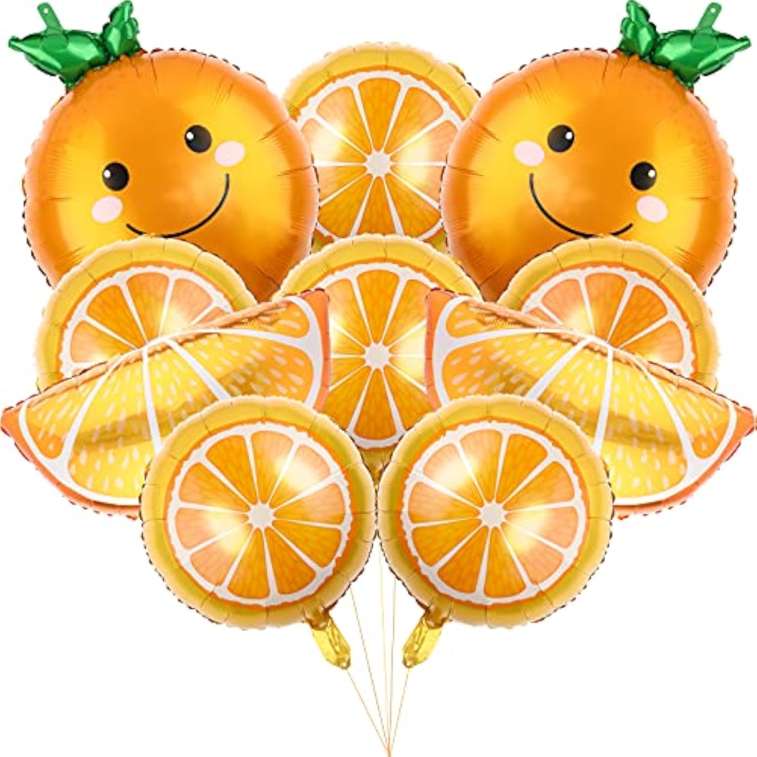 10 Pieces Orange Slice Fruit Balloons Little Cutie Aluminum Foil Balloons Jumbo Birthday Tangerine Decorations For Summer Citrus Orange Themed Birthday Party Decor Supplies