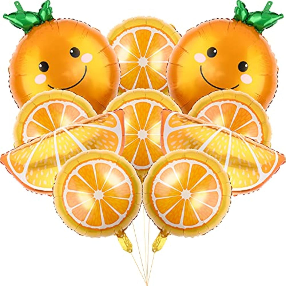 10 Pieces Orange Slice Fruit Balloons Little Cutie Aluminum Foil Balloons Jumbo Birthday Tangerine Decorations For Summer Citrus Orange Themed Birthday Party Decor Supplies
