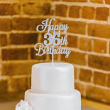Happy 36Th Birthday Cake Toppers Silver Glitter, Cheers To 36 Years Old Bday Decoration 36Th Anniversary Cake Topper, Thirty-Six Theme Cake Decorations For Birthday Anniversary Party