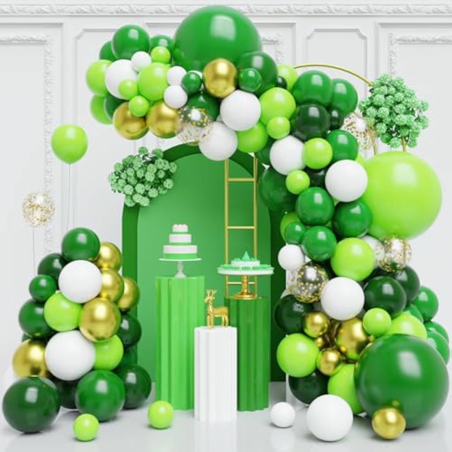 130Pcs Green Balloon Garland Kit Jungle Forest Party St. Patrick's Decor