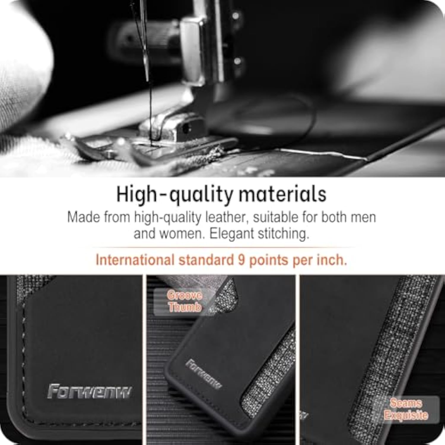 Samsung Galaxy S23 Plus Ultra-Thin Wallet Case with Card Slot, Leather Back Shockproof Protection Cover, 5G Card Slot Case with Card Holder (Black)