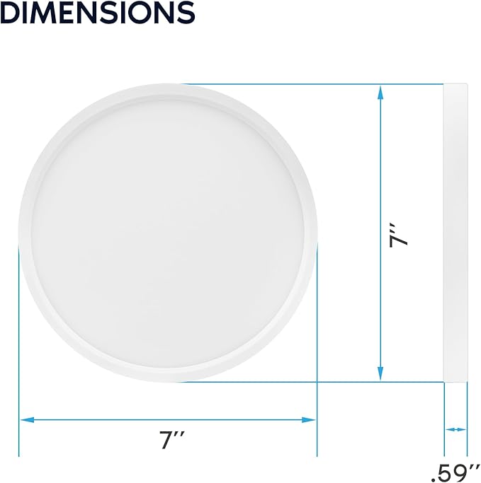 2 Pack 7 Inch LED Flush Mount Ceiling Lights 1150LM 5CCT Dimmable Slim Fixtures