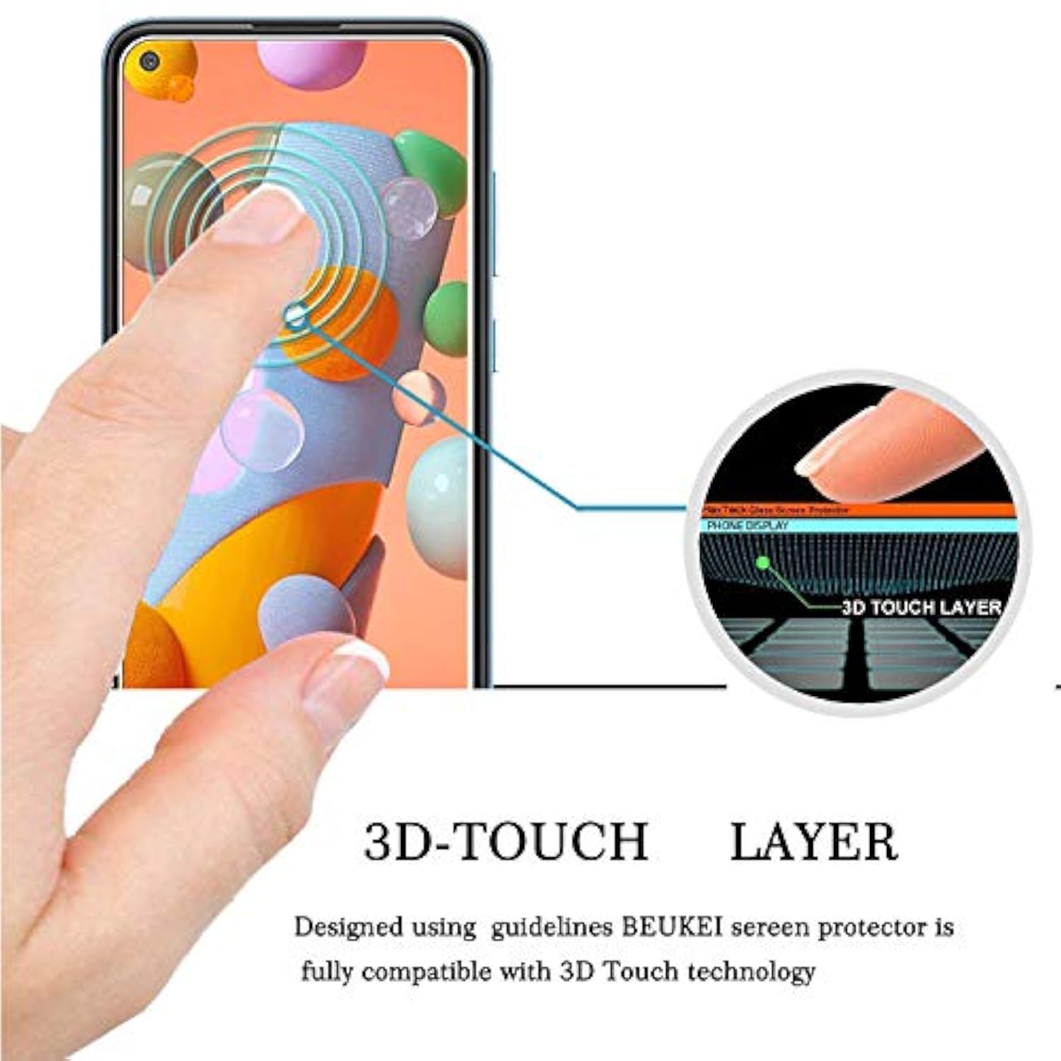 (4 Pack) Compatible For Samsung Galaxy A11 Screen Protector Tempered Glass, Full Screen Coverage, Anti Scratch, Bubble Free